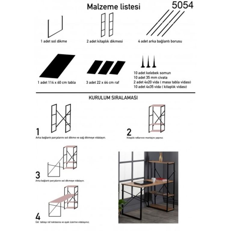 Capella Kitaplıklı Çalışma Masası - 2