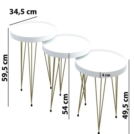 Modern 3'lü Sehpa Seti - 6